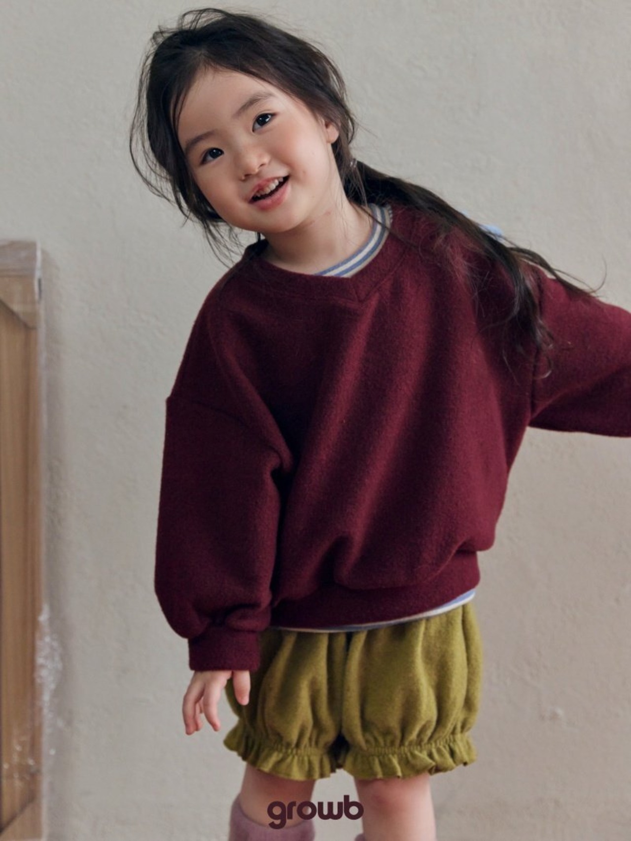GROWB［取寄］joy V neck mtm 26winter