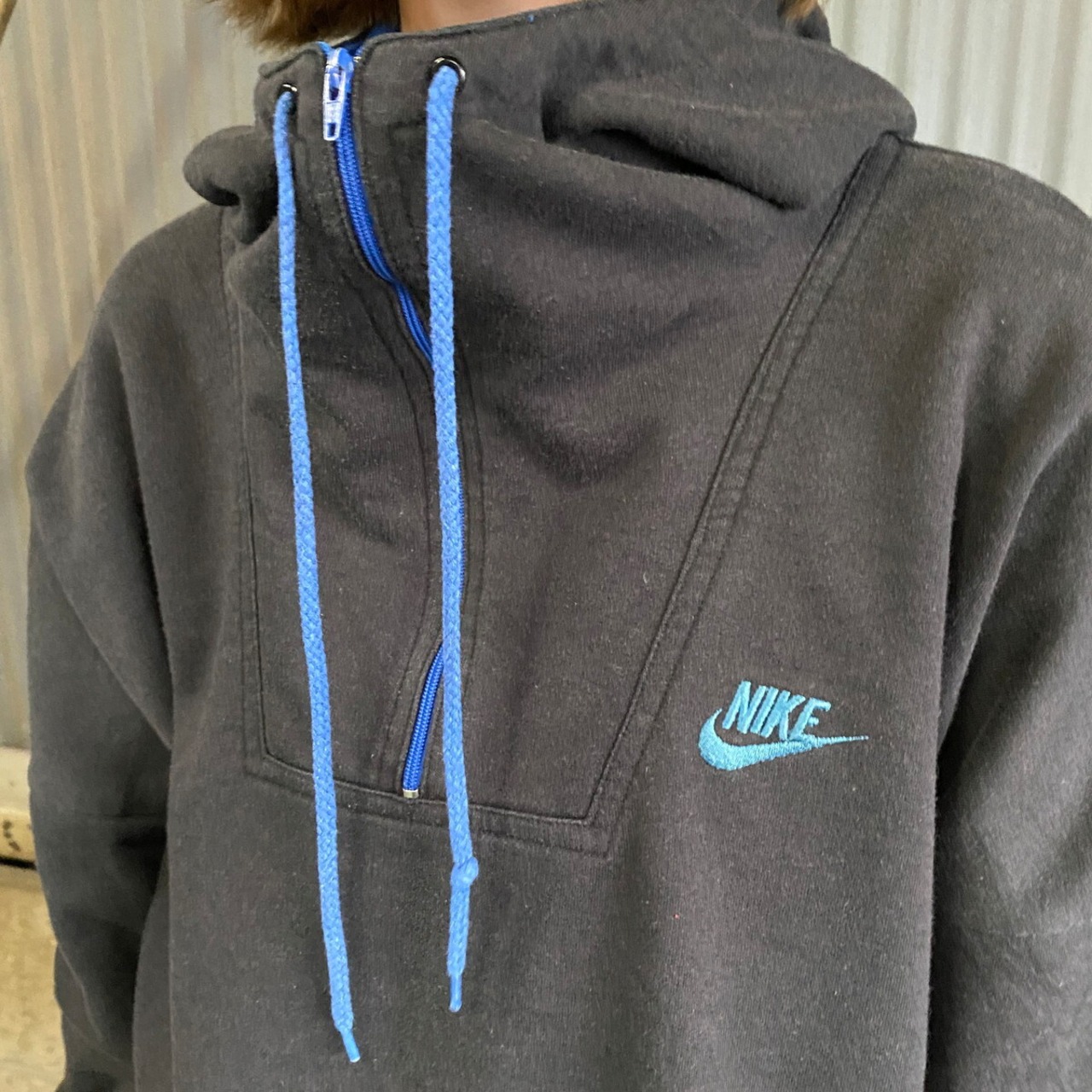 80年代 紺タグ NIKE ナイキ ハーフジップ スウェットパーカー メンズL 