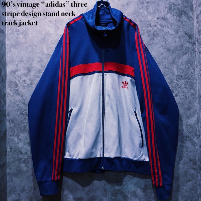 【doppio】90’s vintage “adidas” three stripe design stand neck track jacket