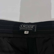 イタリア製 CORDIER コルディア ストライプ サマー スラックス パンツ 42 /黒 ブラック/レディース