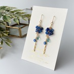 カイヤナイトとアパタイトの深海色ピアス
