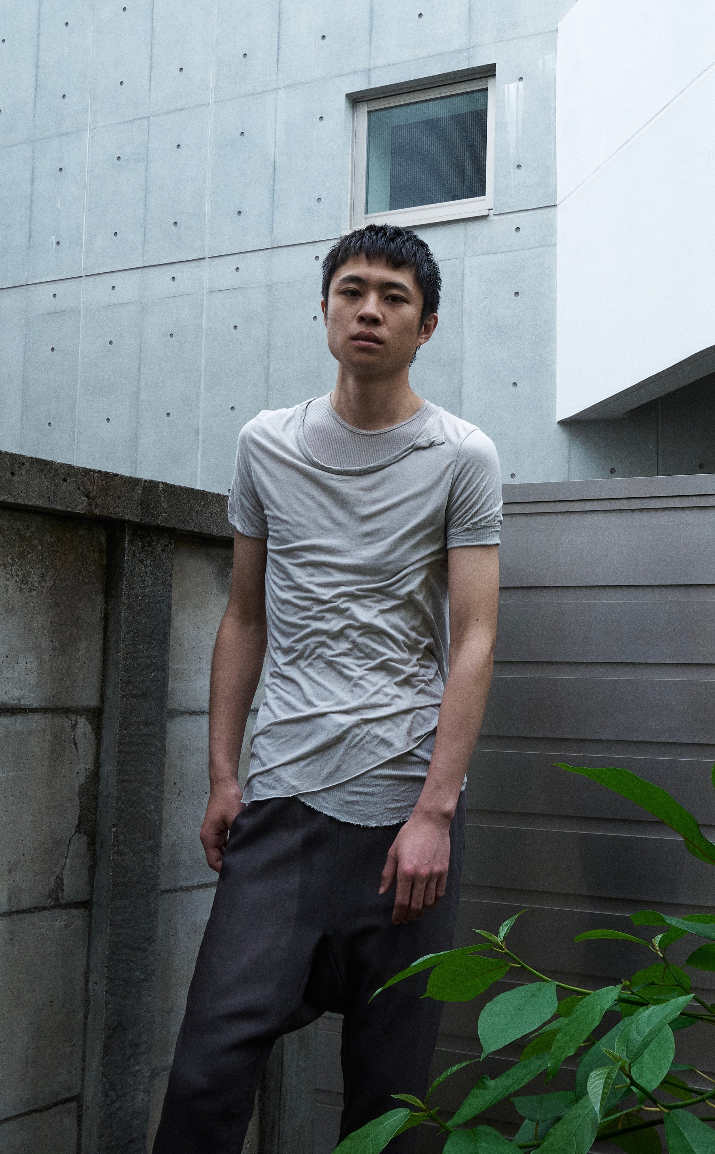 NiCOLAS & MARK Layered docking pattern T-shirt | FOLLIEE.