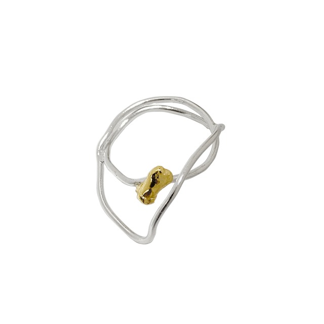 [R005]18KGP Silver 925 Line ring
