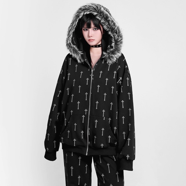 ◆【RECOMMEND】2wayフルクロスパータンファーフーディジップアップパーカー（ruf_02565）