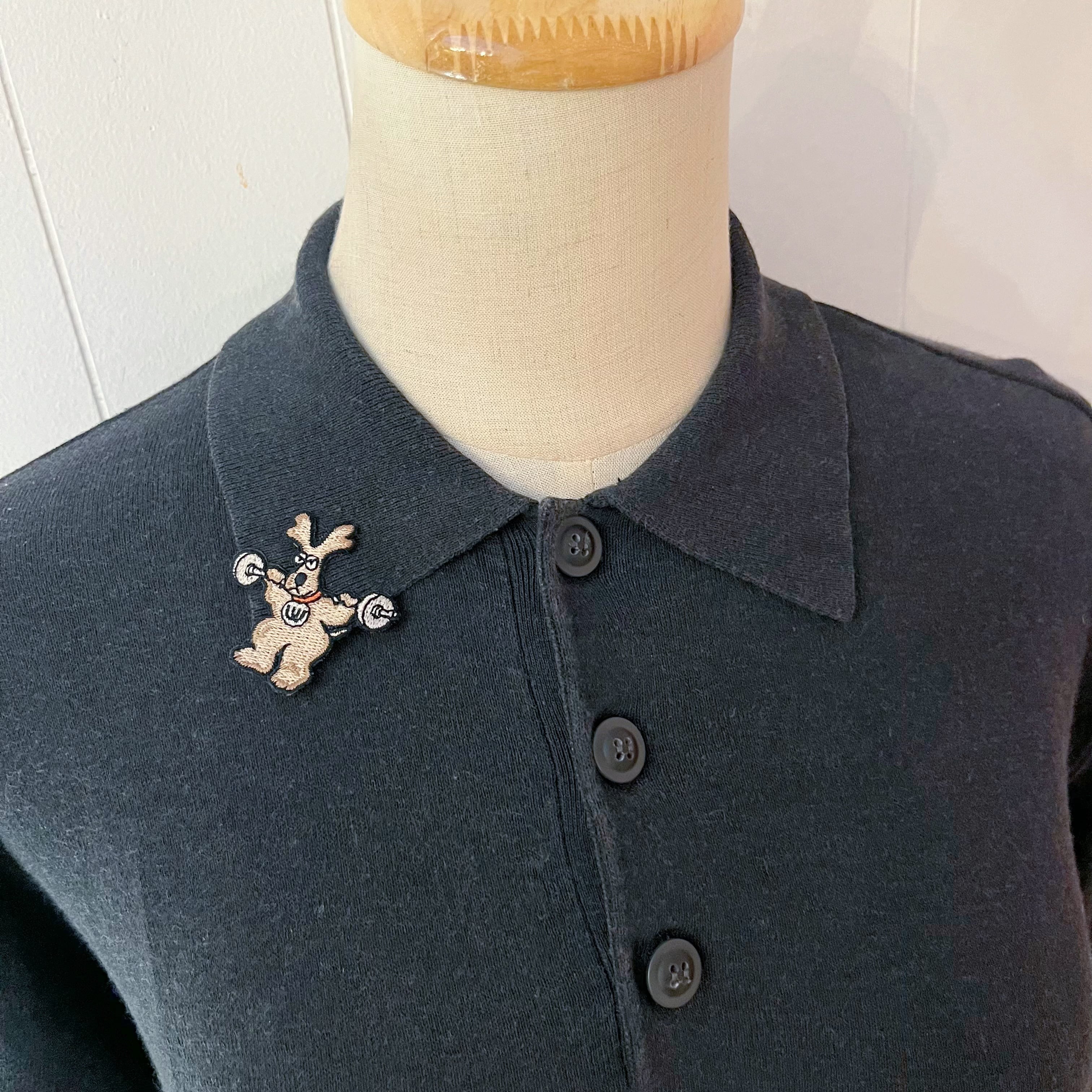 muscle building dog polo shirt