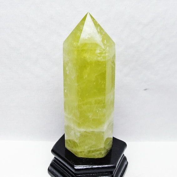 シトリン 六角柱 シトリンクォーツ ポイント 台座付属 一点物 152-4184