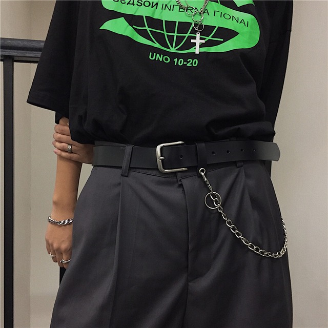 韓国ファッショントレンドスタイルベルト チェーン スタンダード レトロ ストリート 原宿 ハーネス デーモン Pleglad Demon