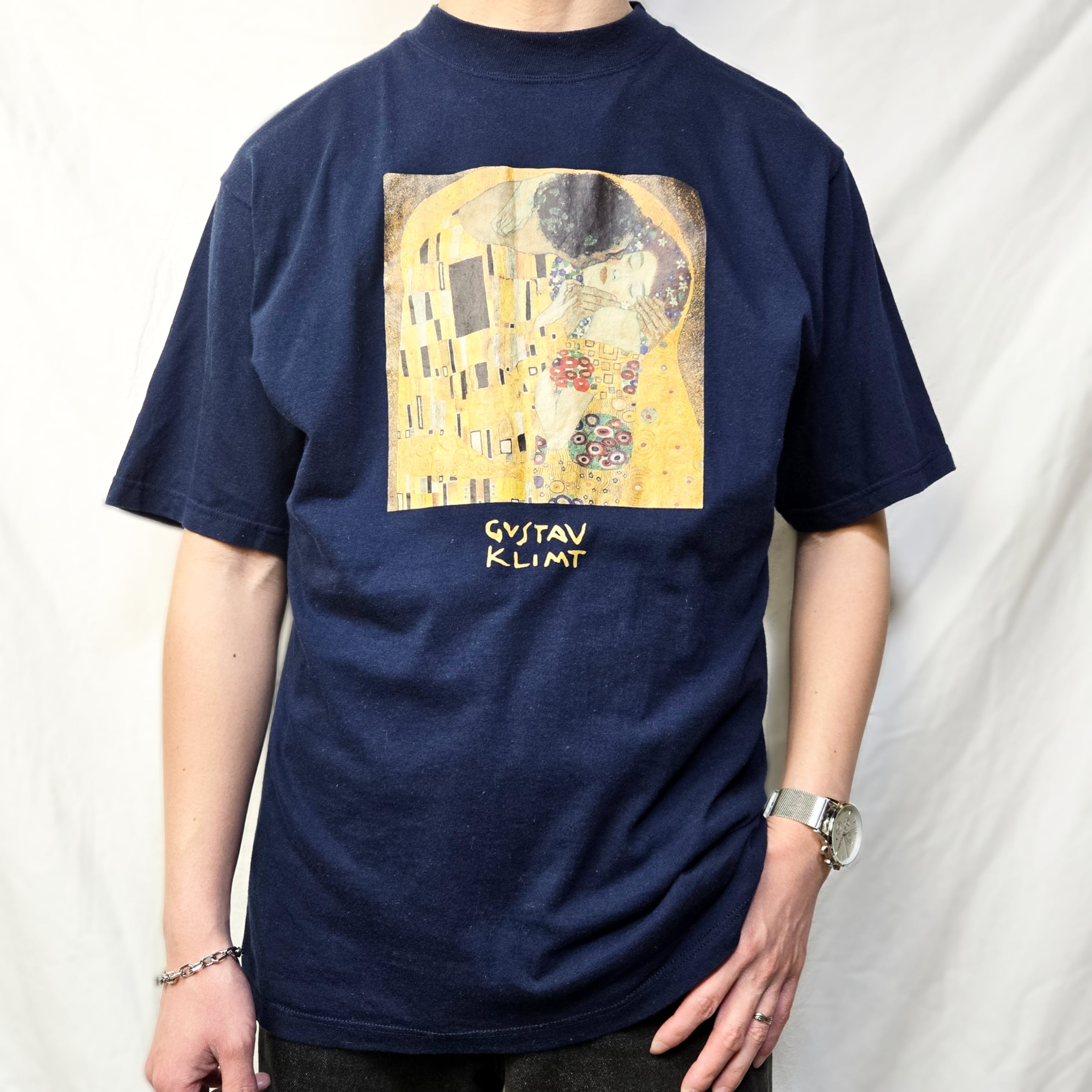 ク*ー様 グスタフ・クリムト 90s 接吻 Tシャツ ビンテージ　アートT Kl 90s 90年代 クリムト 接吻 ヴィンテージTシャツ アートTシャツ ユーロ