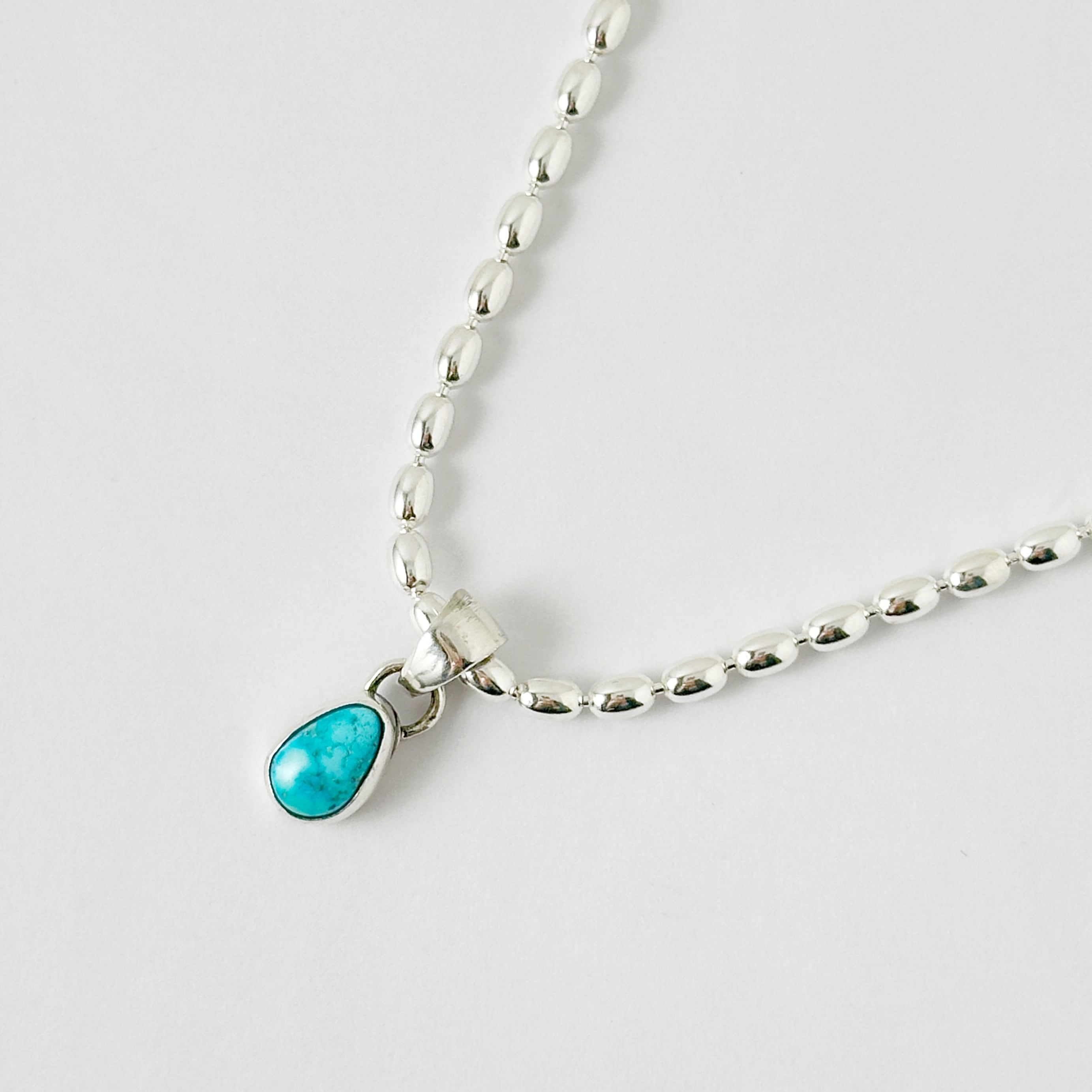 《Indian Jewelry 》 キングマン ターコイズ プチ ドロップ ペンダント