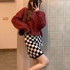 Red Retro Twist-Knit Sweater