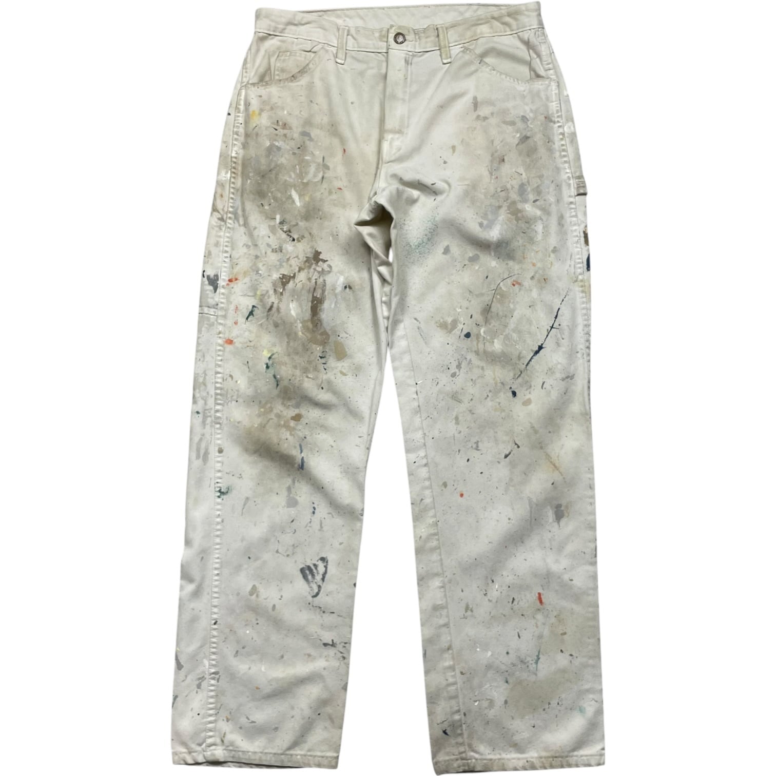 《実寸W34L32》Dickies ディッキーズ ペインターパンツ ペイント ホワイト no.10402