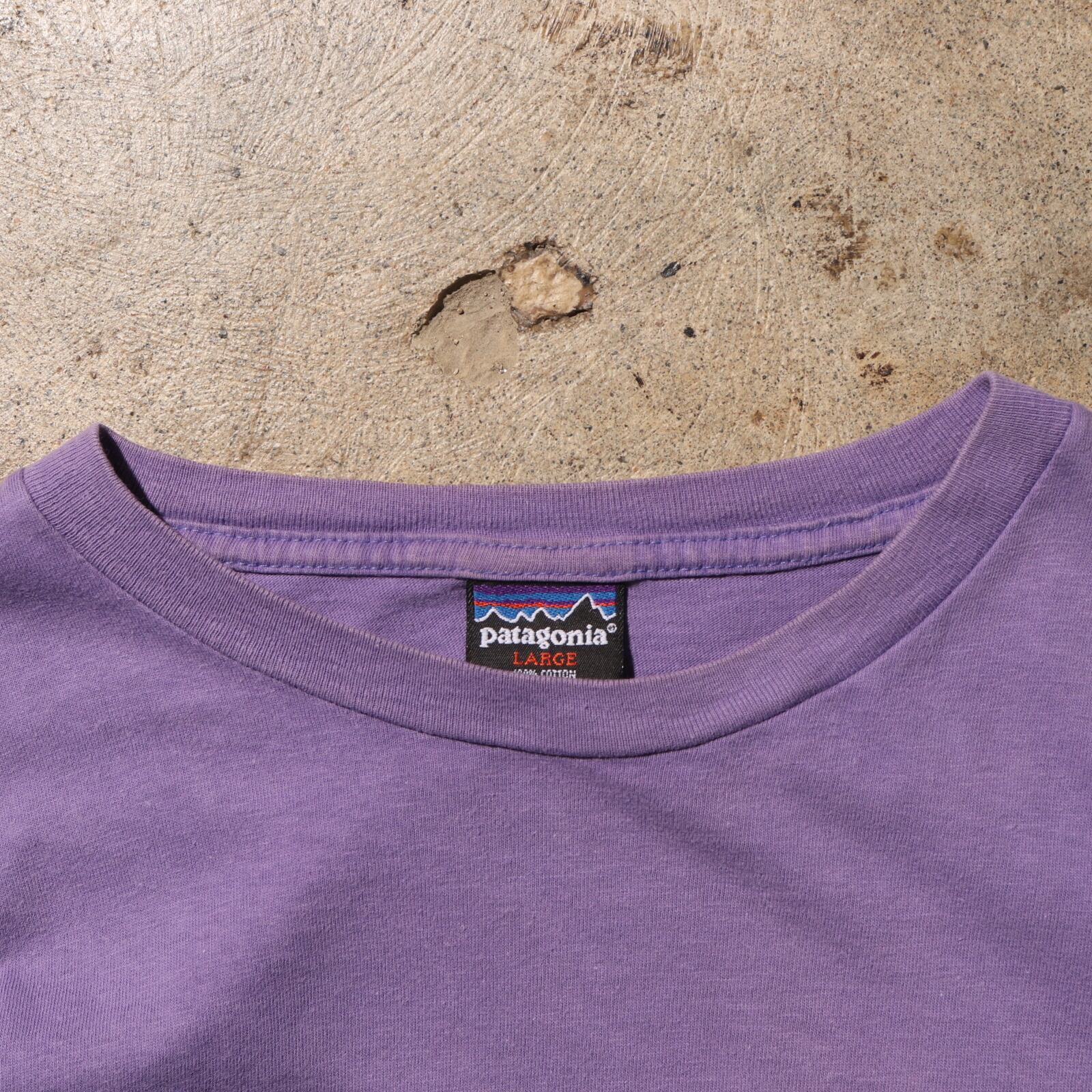 L 絶滅危惧種 90s patagonia Tシャツ パタゴニア 米国製 紫 パープル