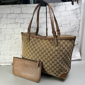 GUCCI グッチ GG キャンバス トートバッグ ベージュ A-12886