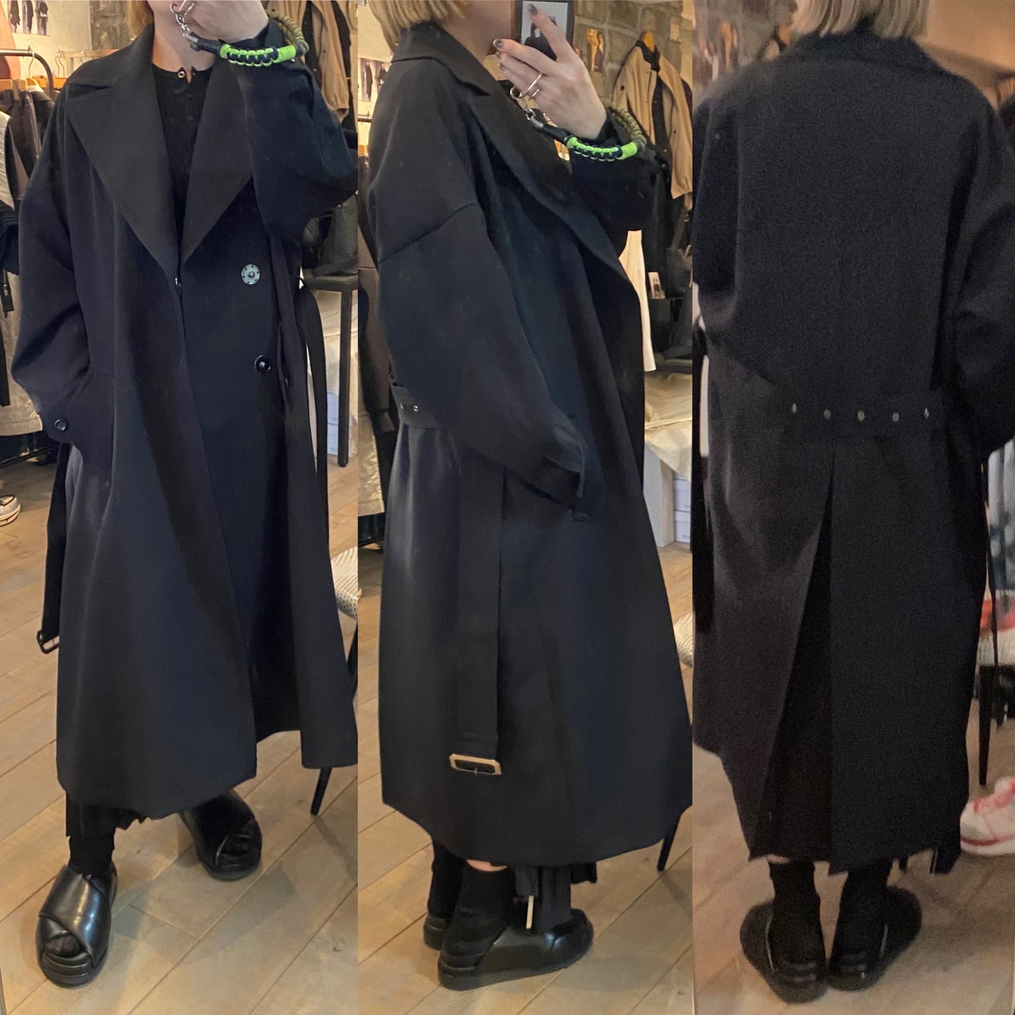 UJOH ウジョーWool Serge オフィサーフレアコート黒★12万円★新品 UJOH】Officer Flare Coat | saumurkyoto