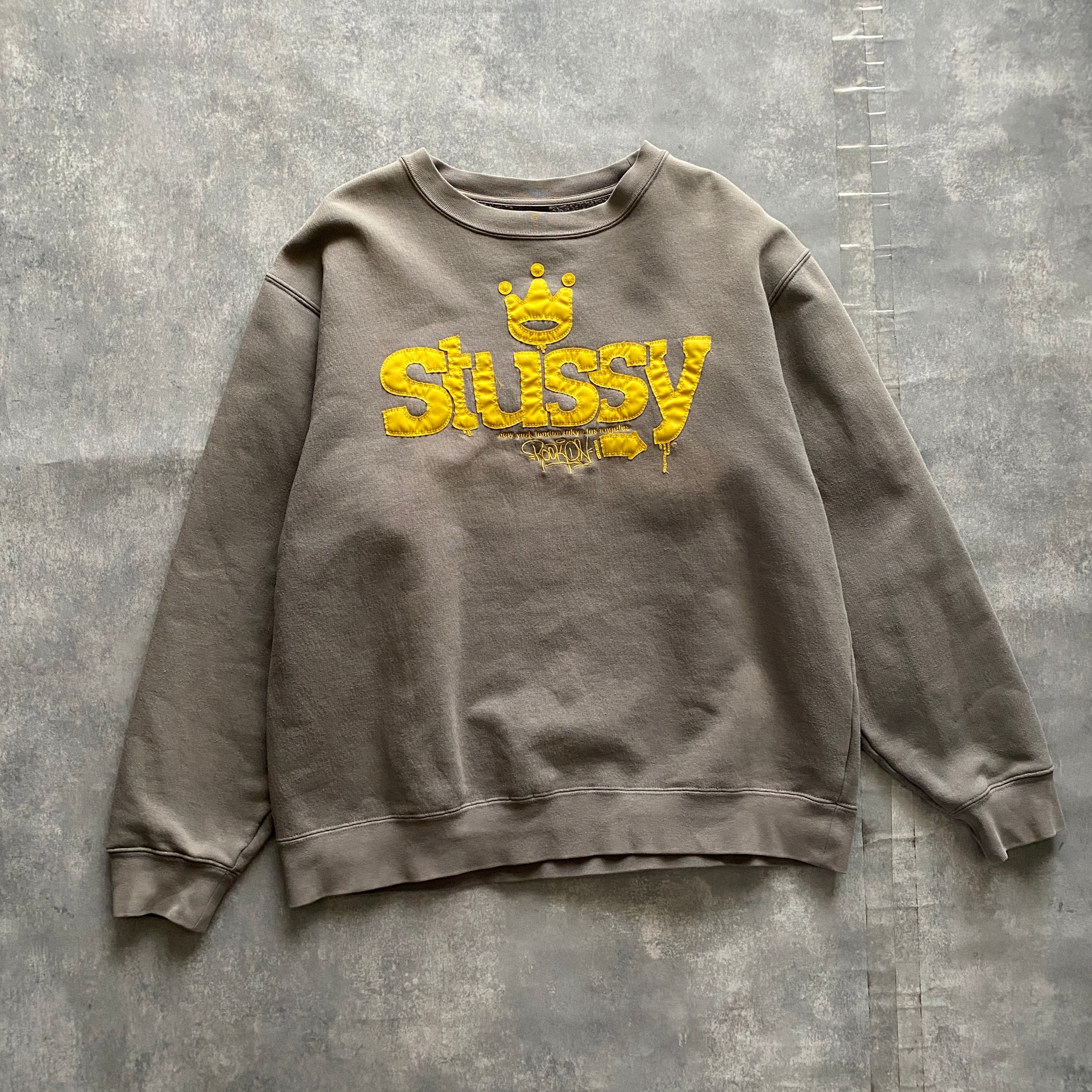 90's stussy オールドステューシー クラウン×イニシャル ナイロンロゴ