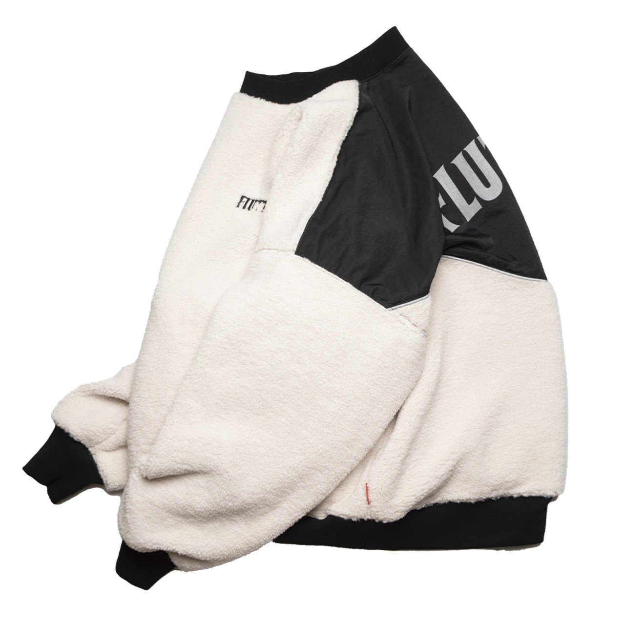 Sheep boa fleece warmup P/O Jacket OFF WHITE | FLUTTER OFFICIAL
