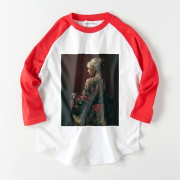 士郎正宗キャラクターTシャツ INTRON DEPOT 1 ROUGH 綿100% ラグランT 