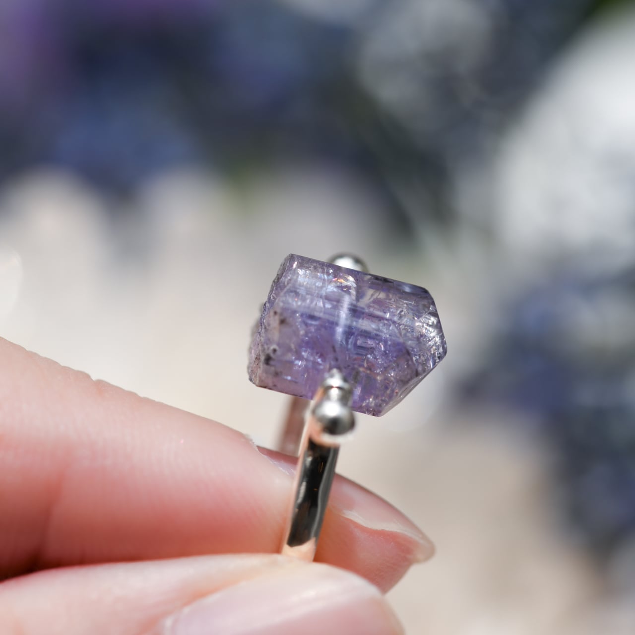 008 Mistic Bloom Collection】 タンザナイト 鉱物原石 シルバー925