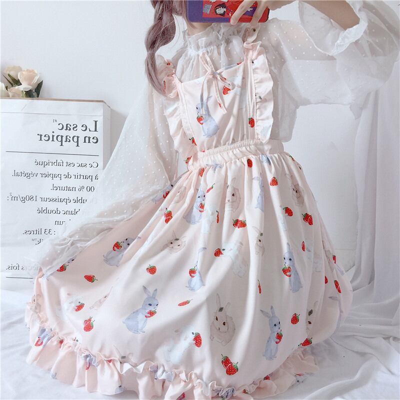 人気ブランド エプロンワンピース うさぎワンピース ロングワンピース