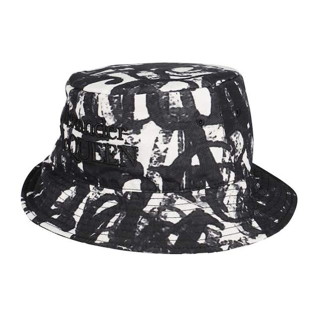 【ALEXANDER McQUEEN】HAT AMQ LOGO STAMP(IVORY/BLACK)