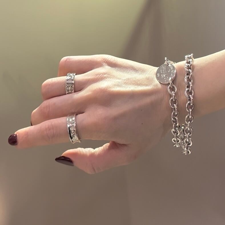 TIFFANY&CO】2062 ナローデザインシルバーリング 18号／ヴィンテージ