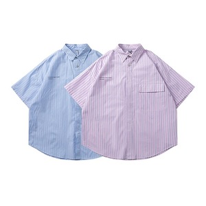 【UNISEX】シンプル ストライプ ショートスリーブシャツ【2colors】UN-520