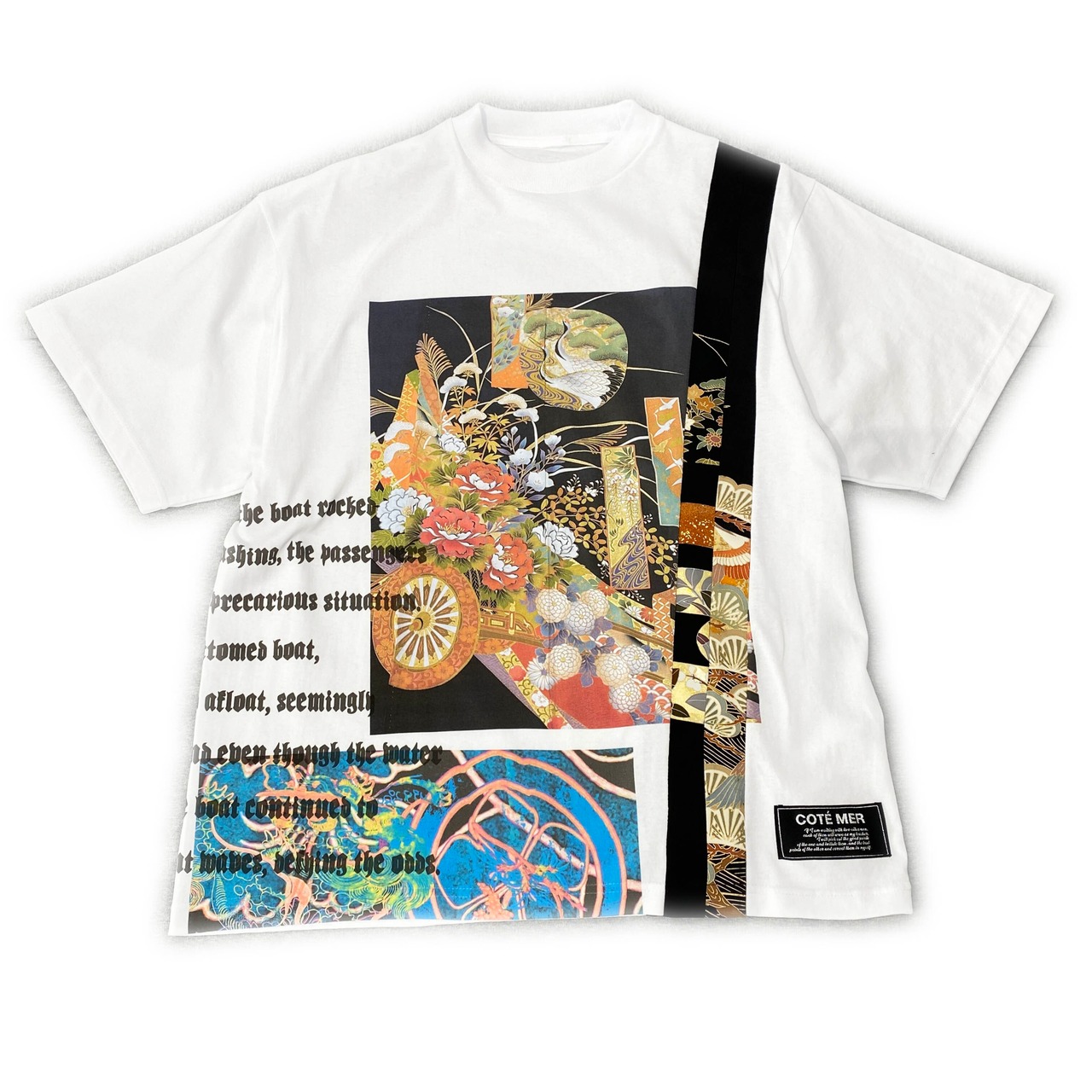 【tshirts192】M size  KIMONO &  print T-SHIRTS white