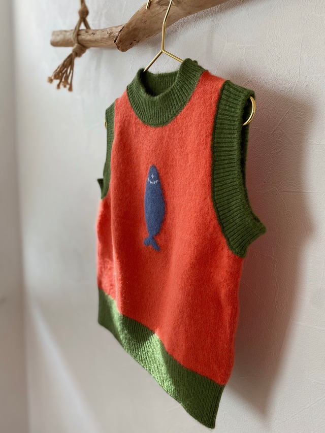 【FISH＆KIDS】CRAB KNITTED GILET