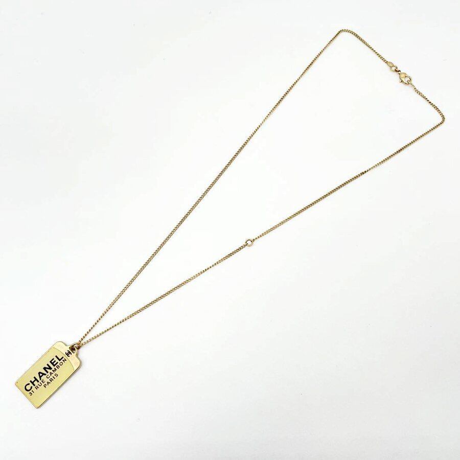 CHANEL シャネル ロングネックレス カンボン プレート ゴールド CHANEL シャネル ロングネックレス カンボン プレート ゴールド