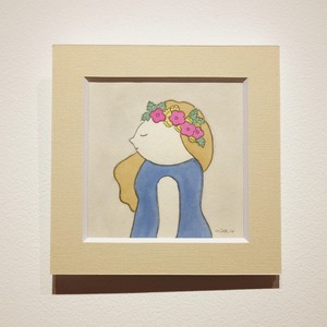 ミニ原画「05　花飾りの女性」