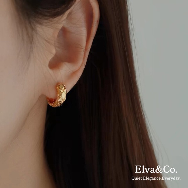 Quilted Hoop Pierce（キルテッドフープピアス）