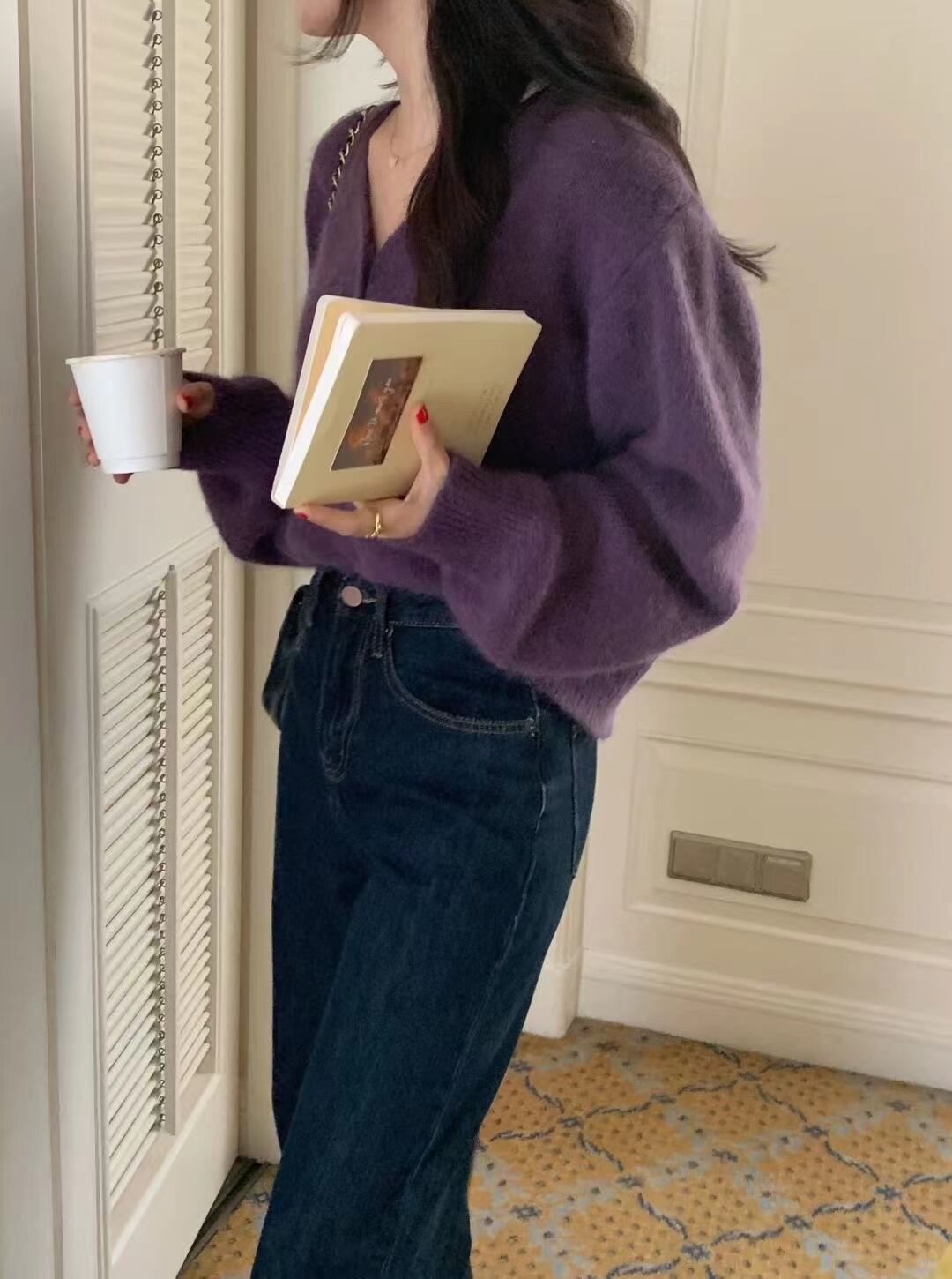 シャギーニットカーデ　AJ2205-508