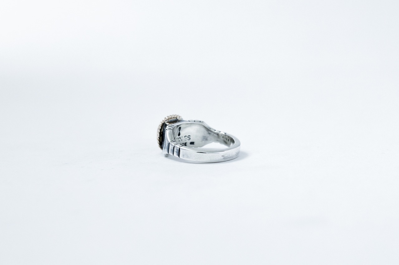 R-075  K10 ラピスラズリ付き Brick ring【Signet】