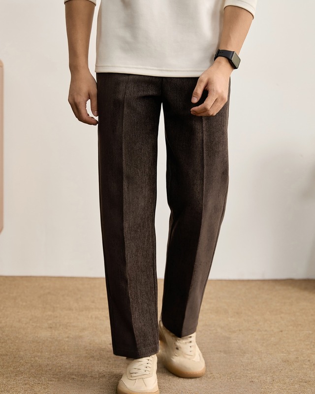 レトロ起毛 テーパードパンツ 2色　A0058