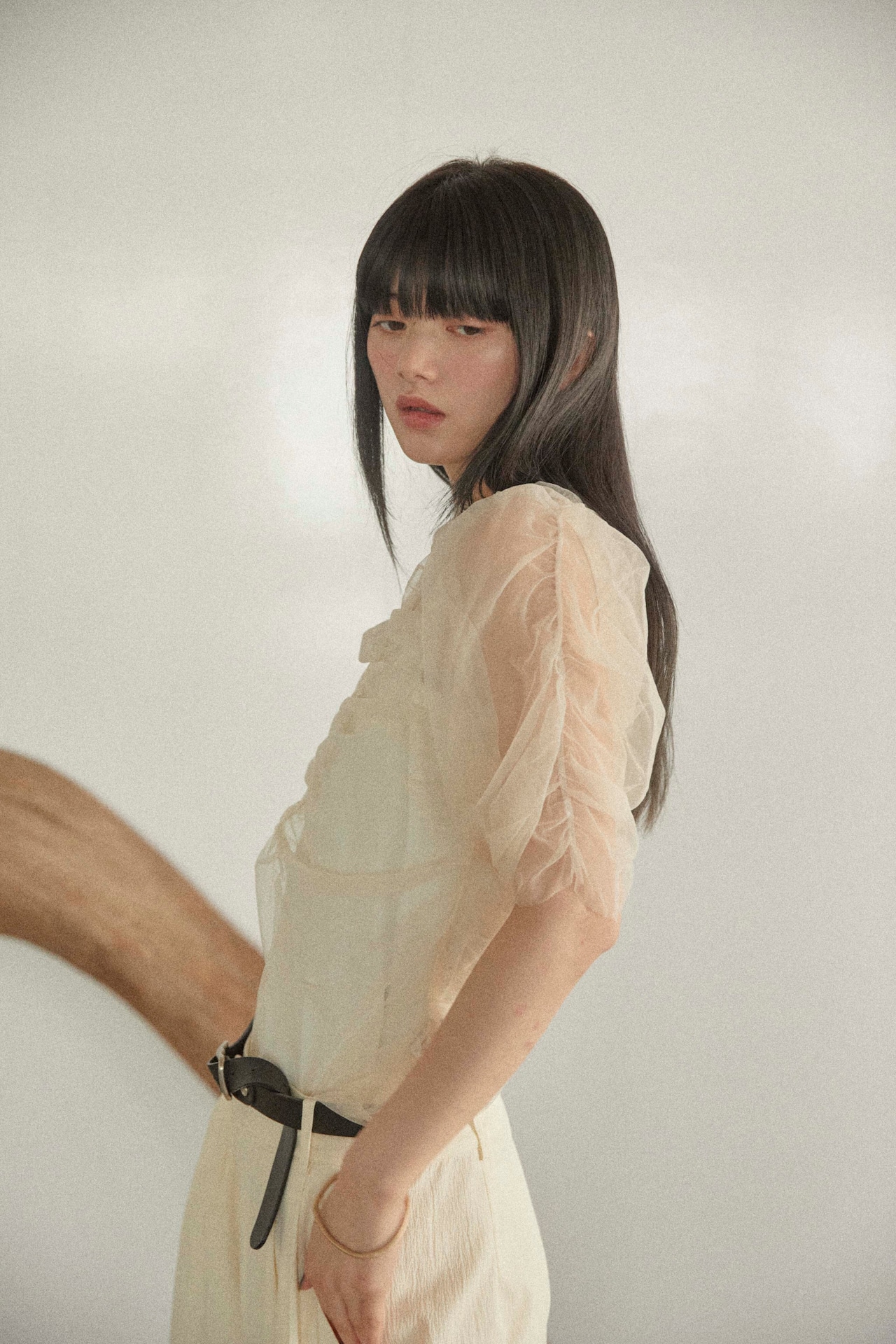 DU250519 shirring sheer tops【残り2点】