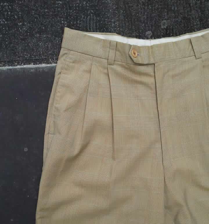 ングジャケット ツータックスラックス／ベージュチェッ トライアンタン アウトドア ロングパンツ TRPu ツータックスラックス