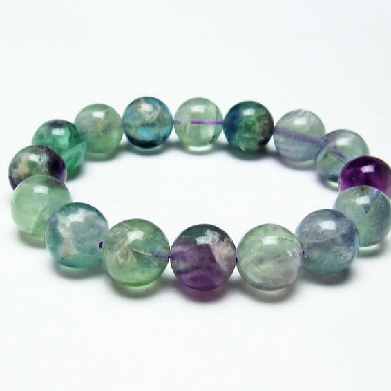 エンジェルフェザー フローライト ブレスレット 14mm 一点物 111-22899