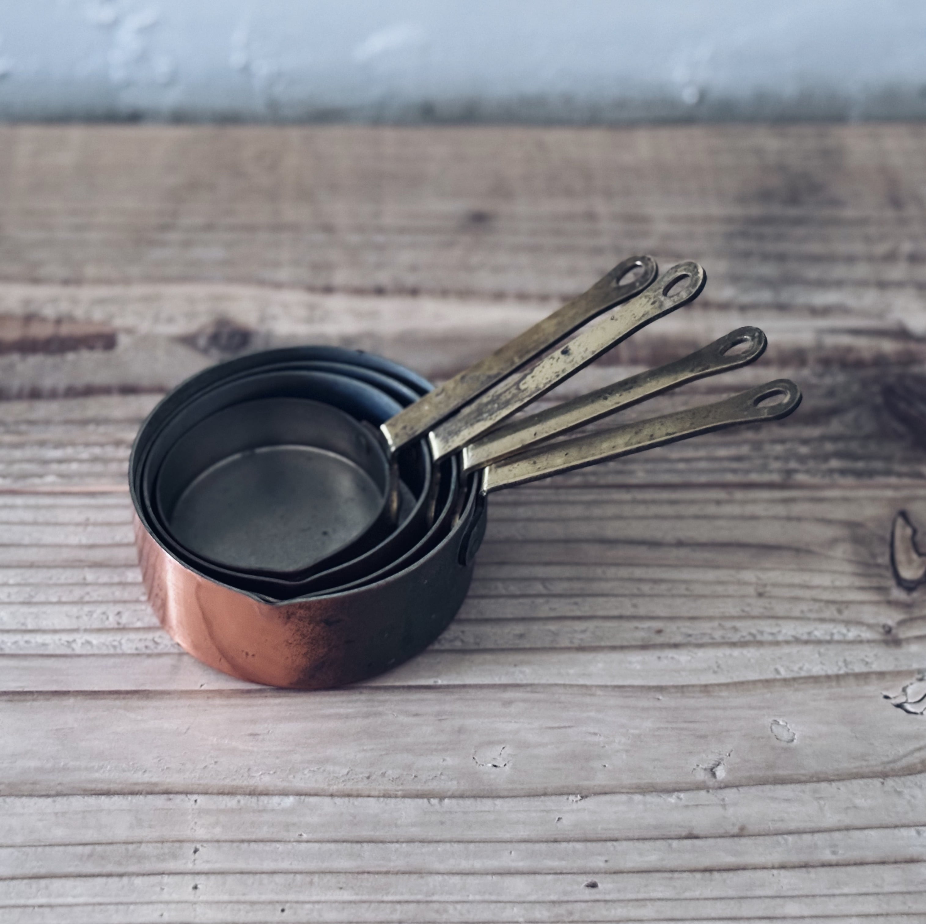 コッパーパン／銅鍋／4点セット／イギリス／フランス／アンティーク