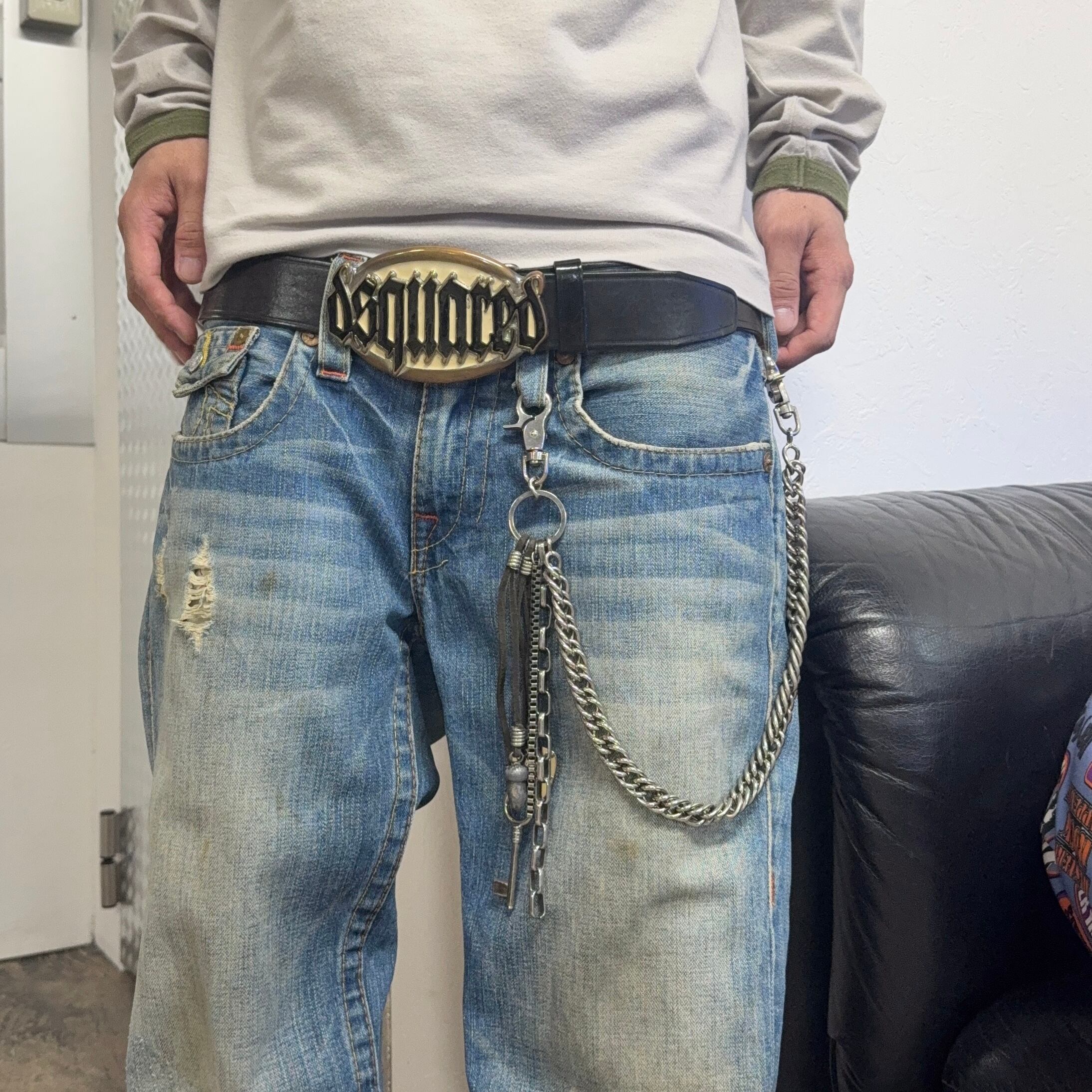 00s DSQUARED2 LEATHER CHARM WALLET CHAIN | GALAXIES