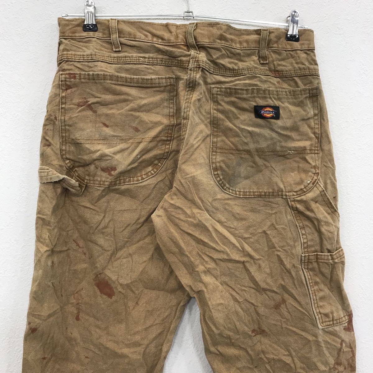 Dickies ワーク・ペインターパンツ W32 ベージュ ペンキ汚れ 古着卸