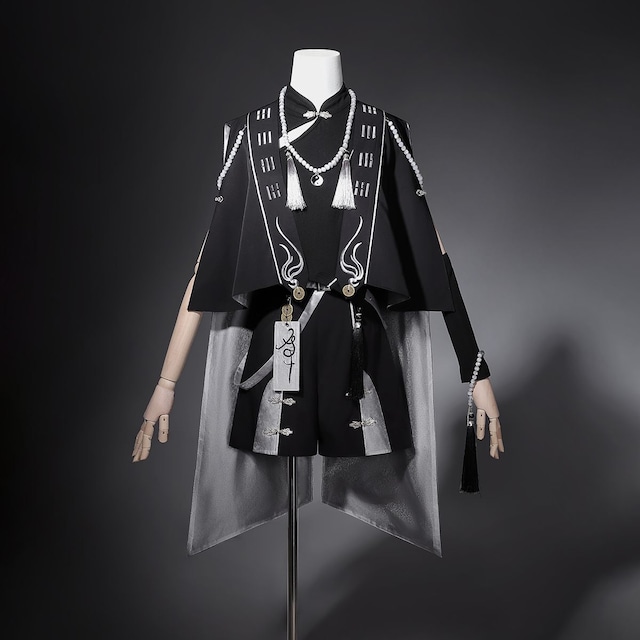 チャイナ風ケープショートパンツセットアップ