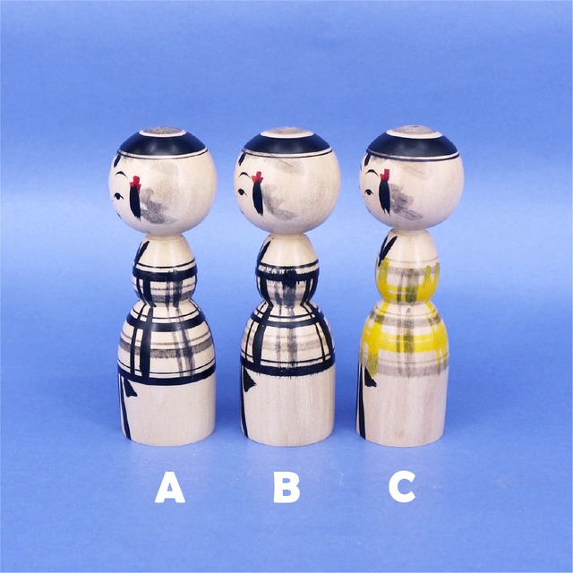 《 弥治郎系・池内潮音 工人 》こけし　本人型　3寸