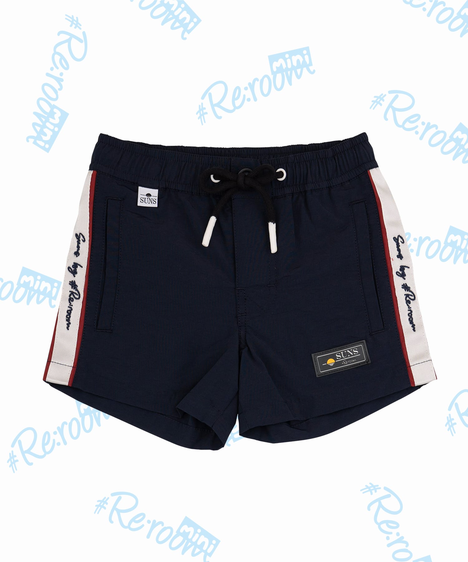 min】SIDE LINE LOGO EMBROIDERY BOARD SHORTS for KIDS［RSW069