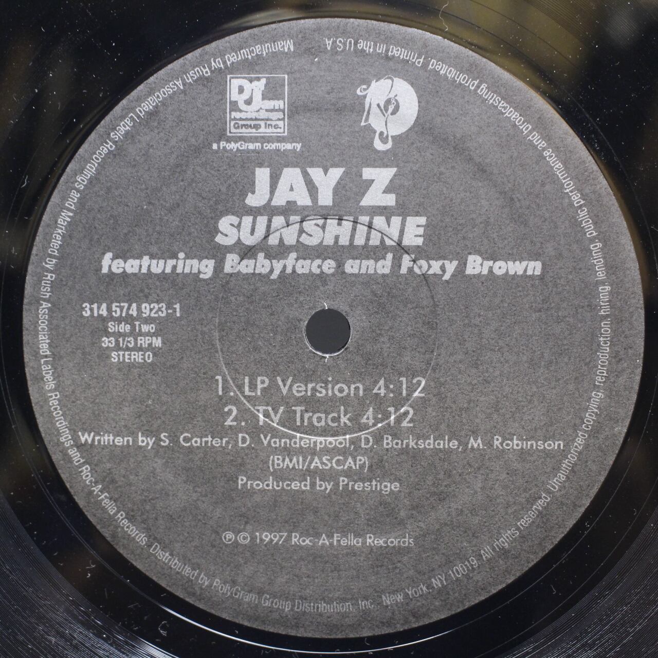 Jay Z featuring Babyface and Foxy Brown / Sunshine [314 574 923-1] - 画像3
