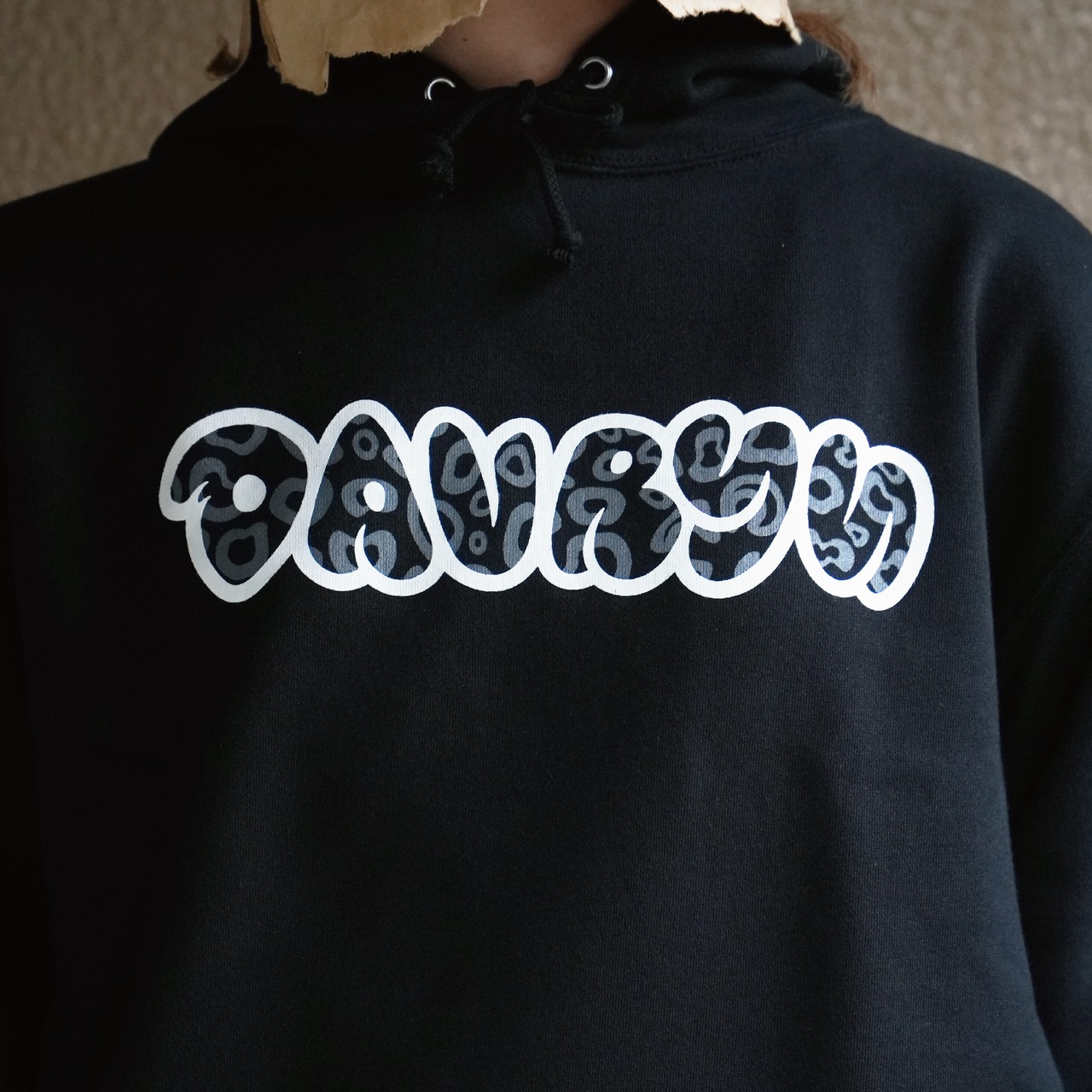 davryu leopard Pile HOODIE [ブラック]