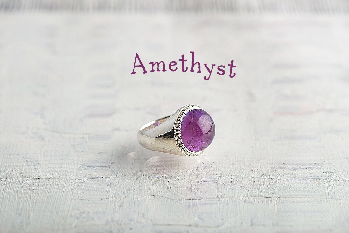 アメジストハンドメイドオリジナルデザインシルバーリング