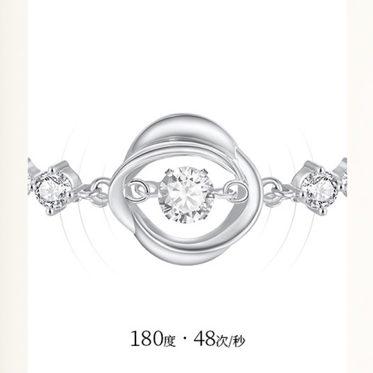 おしゃれ　キラキラ ストーン 四葉 クローバー シルバー ブレスレット - 2