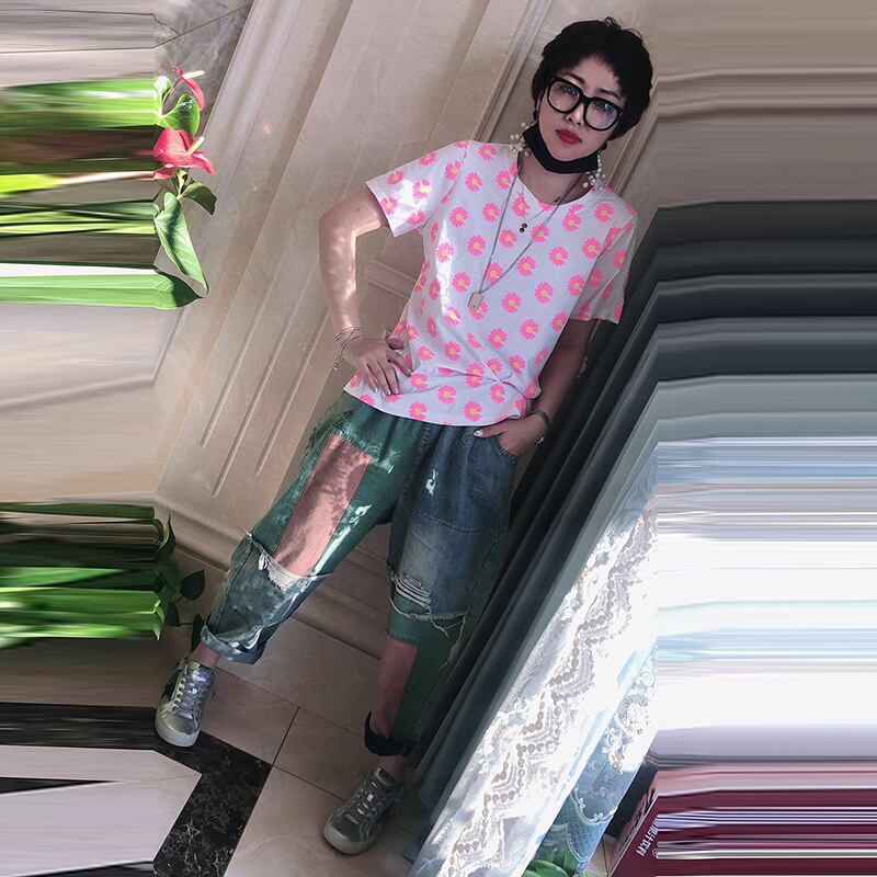 スプリングスタイルルーズ薄手Tシャツ トップス 大きめサイズ 春物 ミックスインファッション83240472389