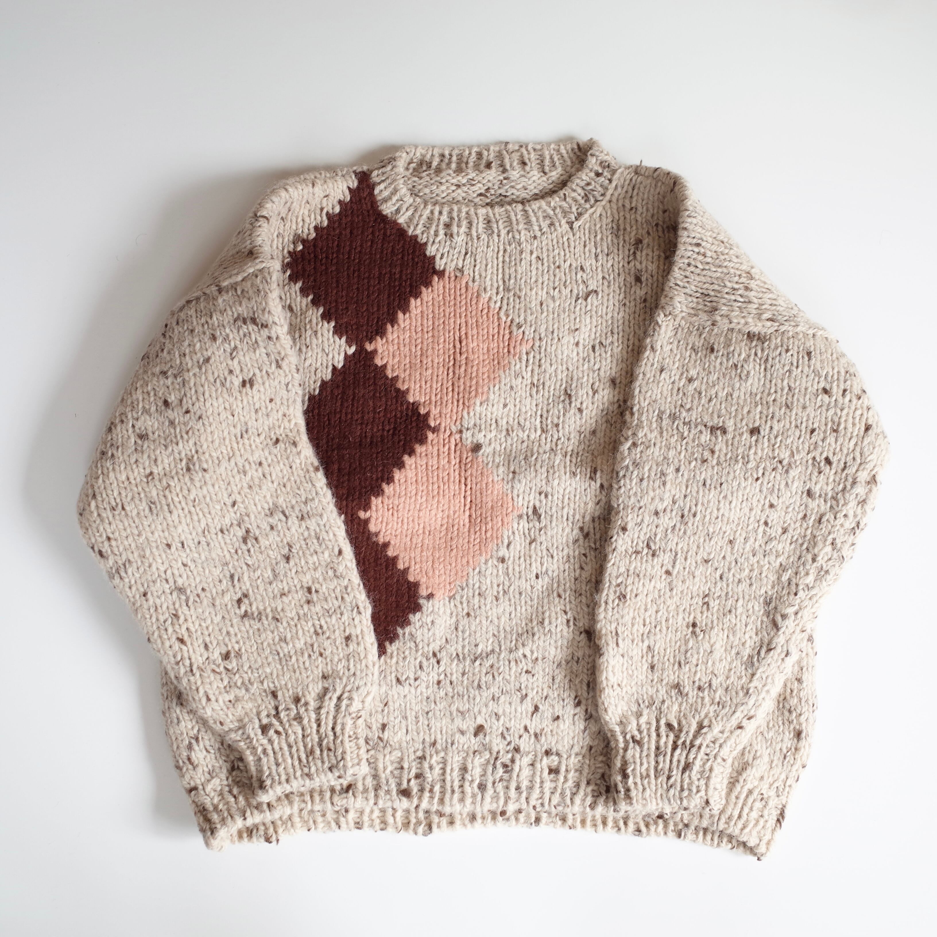 Argyle hand knit sweater