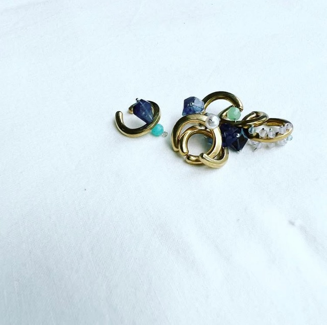 ねこのてみたいなイヤカフ　水平線　